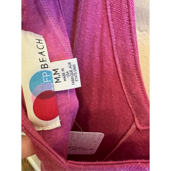 Free People Beach Pink Alice Wide LegJumpsuit Size Medium - Picture 4 of 5